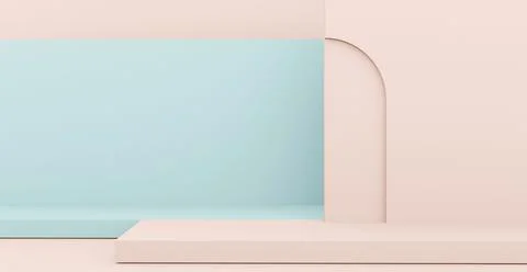 3d rendering background with abstract podium and wall scene background. Stockillustratie