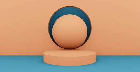 3d rendering background with abstract podium and wall scene background. Illustrazione stock