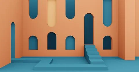 3d rendering background with abstract podium and wall scene background. Stock-Illustration