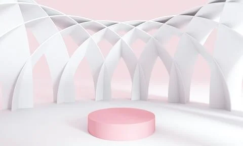 3d rendering background with abstract podium and wall scene background. Stock-Illustration