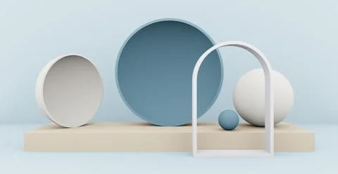 3d rendering background with abstract podium and wall scene background. Stock Illustration