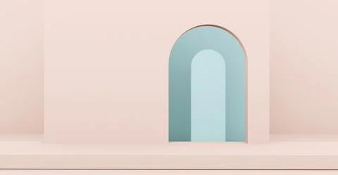 3d rendering background with abstract podium and wall scene background. Illustrazione stock