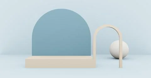 3d rendering background with abstract podium and wall scene background. 스톡 일러스트