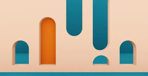 3d rendering background with abstract podium and wall scene background. Stock Illustration