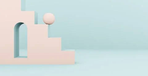 3d rendering background with abstract podium and wall scene background. Stockillustratie