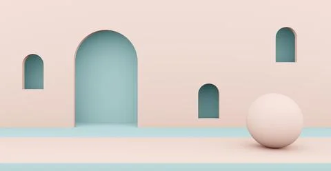 3d rendering background with abstract podium and wall scene background. Illustrazione stock