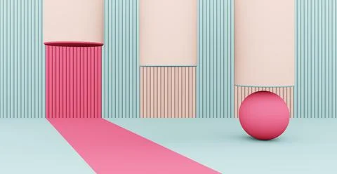 3d rendering background with abstract podium and wall scene background. Illustrazione stock