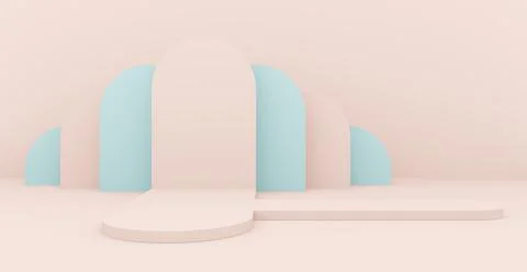 3d rendering background with abstract podium and wall scene background. Illustrazione stock
