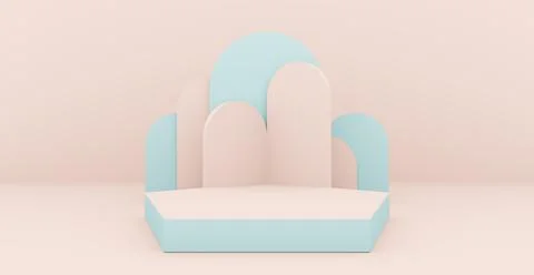 3d rendering background with abstract podium and wall scene background. Stock-Illustration