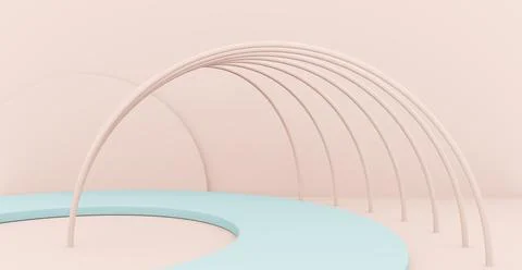 3d rendering background with abstract podium and wall scene background. Illustrazione stock