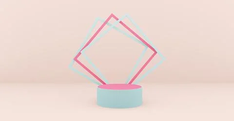 3d rendering background with abstract podium and wall scene background. Stockillustratie