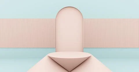 3d rendering background with abstract podium and wall scene background. 스톡 일러스트