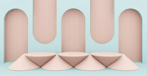 3d rendering background with abstract podium and wall scene background. Illustrazione stock