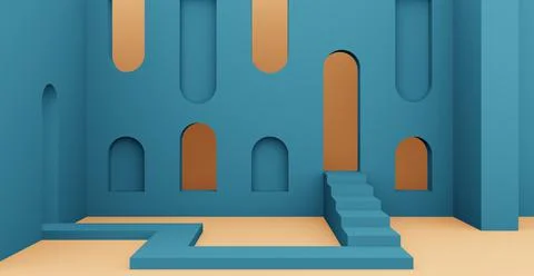 3d rendering background with abstract podium and wall scene background. Stock-Illustration