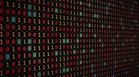 3D rendering of the background based on binary code technology 스톡 일러스트