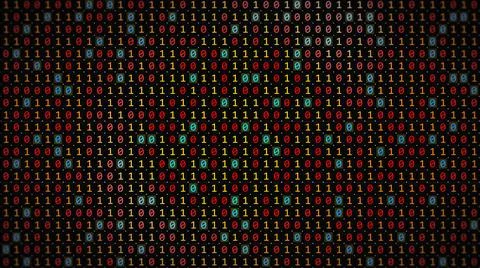 3D rendering of the background based on binary code technology Illustrazione stock