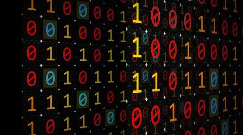 3D rendering of the background based on binary code technology イラスト素材