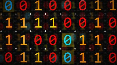 3D rendering of the background based on binary code technology イラスト素材