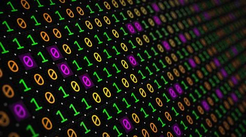 3D rendering of the background based on binary code technology 스톡 일러스트