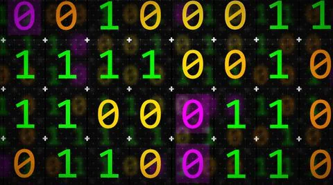 3D rendering of the background based on binary code technology イラスト素材