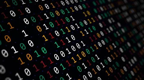 3D rendering of the background based on binary code technology イラスト素材