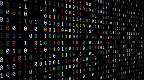 3D rendering of the background based on binary code technology イラスト素材