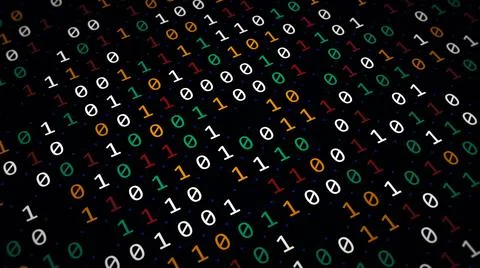 3D rendering of the background based on binary code technology Stock Illustration