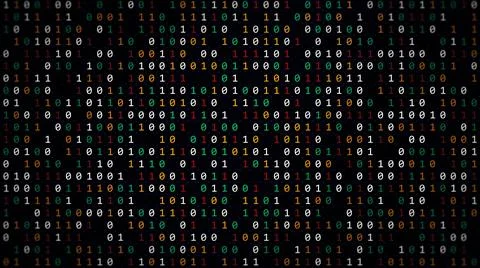 3D rendering of the background based on binary code technology Illustrazione stock