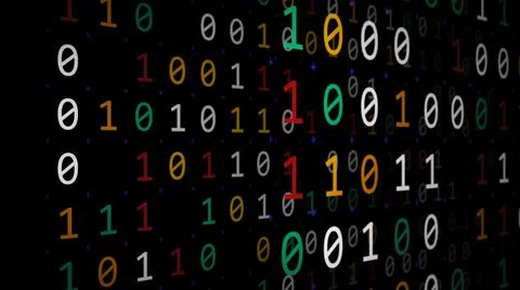 3D rendering of the background based on binary code technology 스톡 일러스트