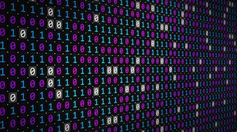 3D rendering of the background based on binary code technology 스톡 일러스트