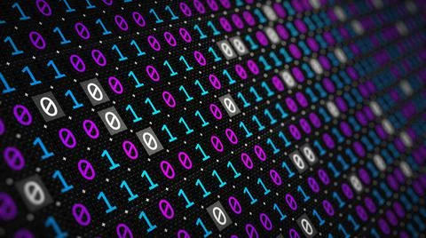 3D rendering of the background based on binary code technology Stock Illustration