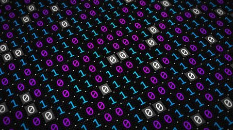 3D rendering of the background based on binary code technology Stock Illustration