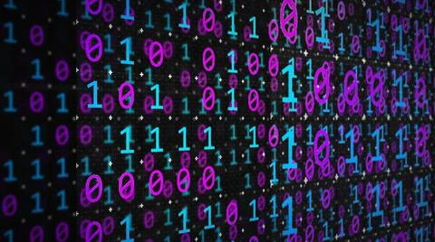 3D rendering of the background based on binary code technology 스톡 일러스트