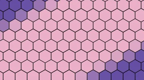 3D rendering of a background based on a hexagonal technological grid Stockillustratie