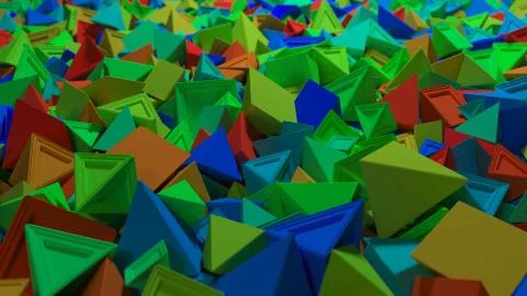 3d rendering background with geometry shapes droped on the floor. Stock Illustration