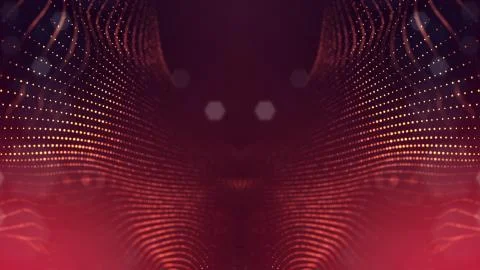 3d rendering background of glowing particles with depth of field, bokeh Stock Illustration