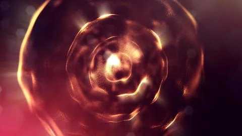 3d rendering background of glowing particles with depth of field, bokeh Illustrazione stock