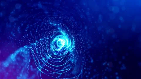 3d rendering background of glowing particles with depth of field, bokeh Illustrazione stock