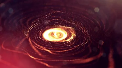 3d rendering background of glowing particles with depth of field, bokeh Illustrazione stock