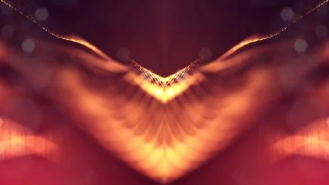 3d rendering background of glowing particles with depth of field, bokeh Stock Illustration