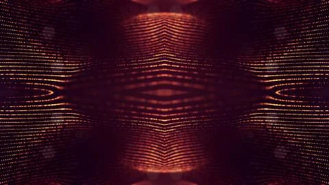 3d rendering background of glowing particles with depth of field, bokeh Illustrazione stock