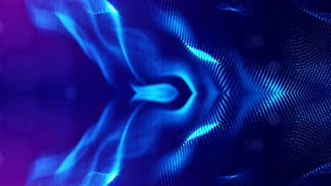 3d rendering background of glowing particles with depth of field, bokeh 스톡 일러스트