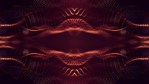 3d rendering background of glowing particles with depth of field, bokeh Stock Illustration