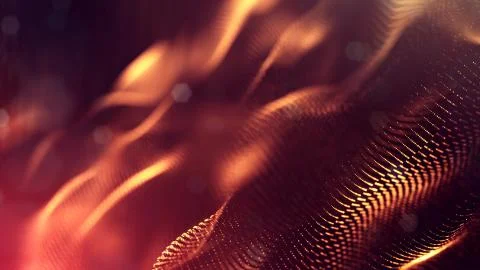3d rendering background of glowing particles that form curved lines and 3d 스톡 일러스트