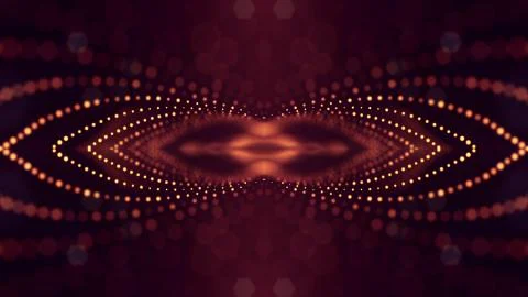 3d rendering background of glowing particles that form curved lines and 3d Illustrazione stock