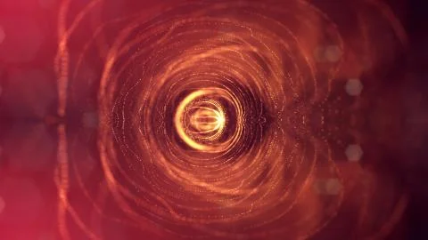 3d rendering background of glowing particles that form curved lines and 3d Stock Illustration