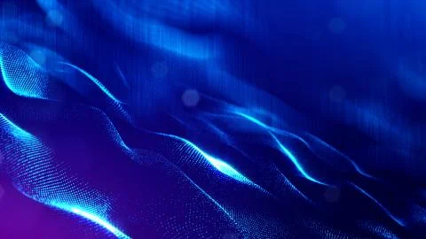 3d rendering background of glowing particles that form curved lines and 3d Stock Illustration
