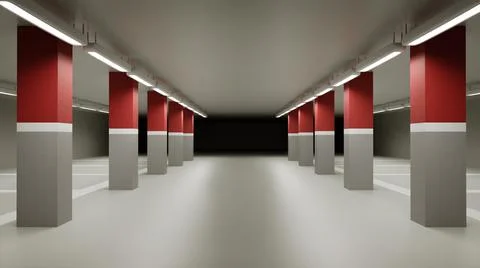 3d rendering background graphic of parking lot Stock Illustration