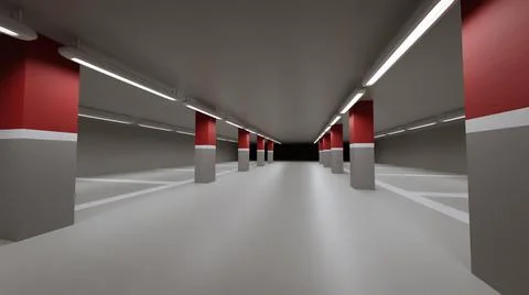 3d rendering background graphic of parking lot Stock Illustration