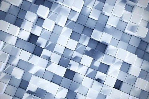 3D Rendering Background With Ice Blue Cubes Stock-Illustration